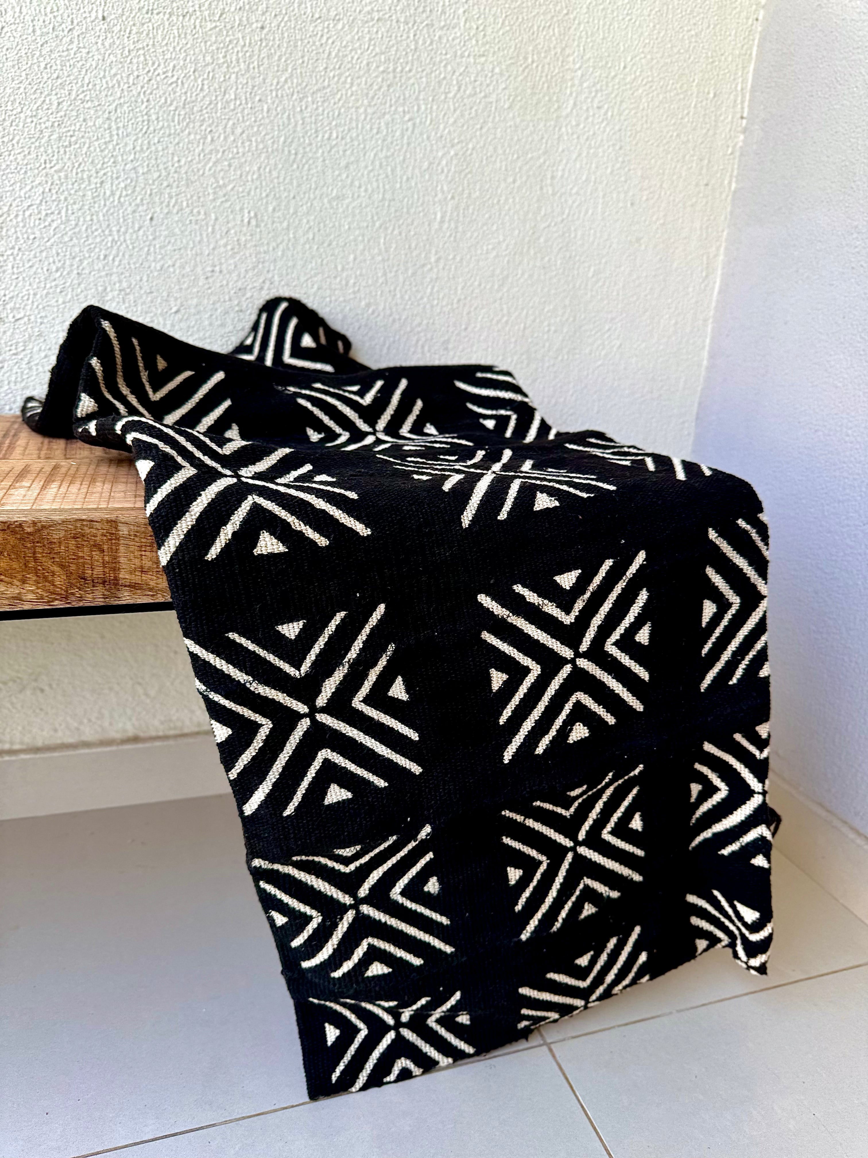 Black Bogolan mud cloth fabric from Mali in Dubai